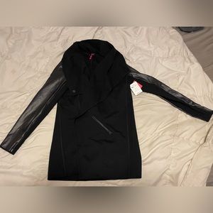 SPANX faux leather drape jacket